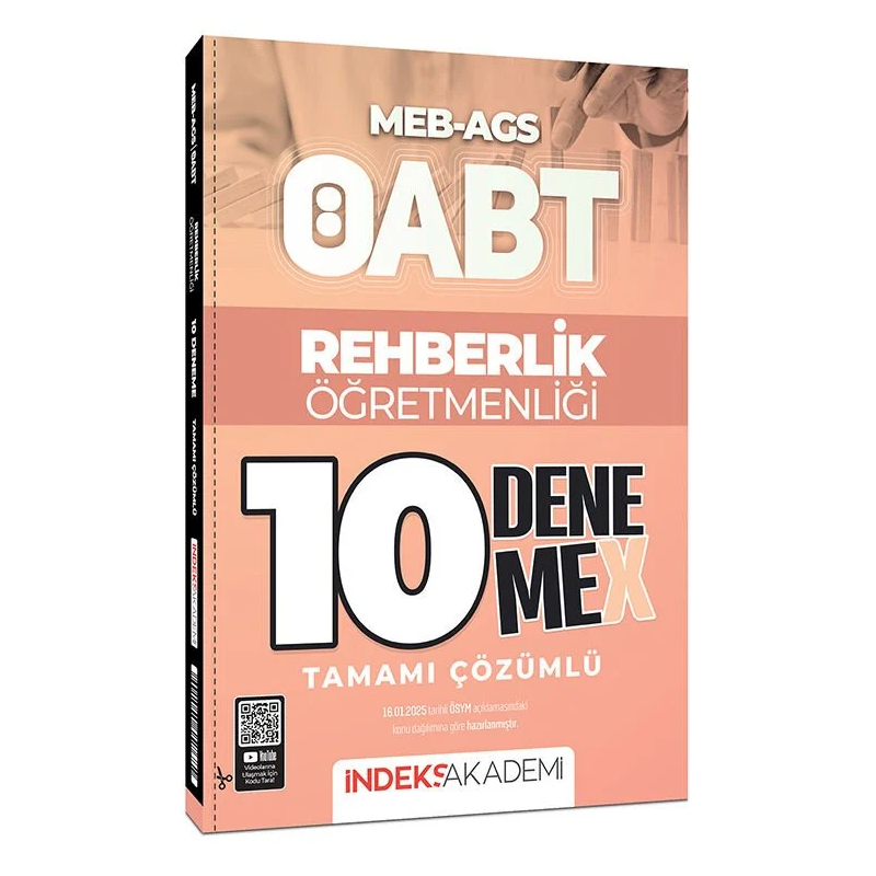 2025 ÖABT MEB-AGS Rehberlik Öğretmenliği 10 DenemeX Çözümlü İndeks Akademi Yayıncılık