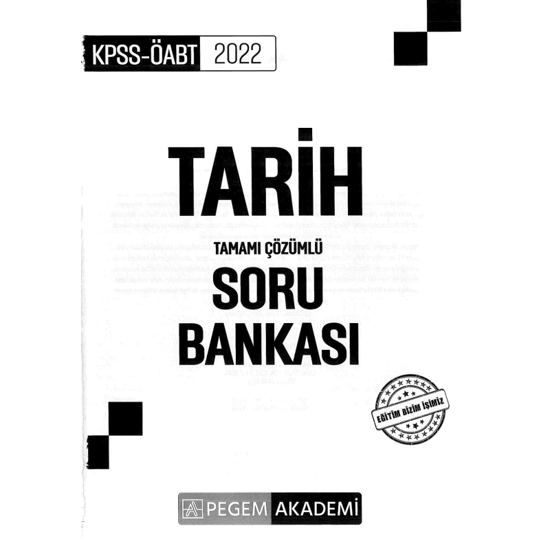 TARİH TAMAMI ÇÖZÜMLÜ SORU BANKASI