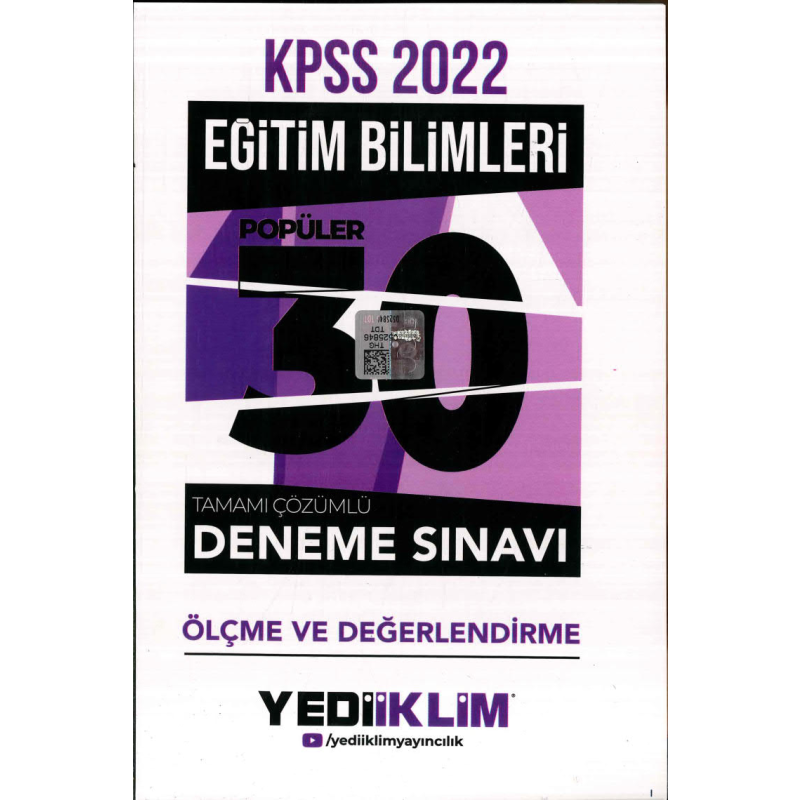 ÖLÇME VE DEĞERLENDİRME POPÜLER 30 DENEME SINAVI TAMAMI ÇÖZÜMLÜ