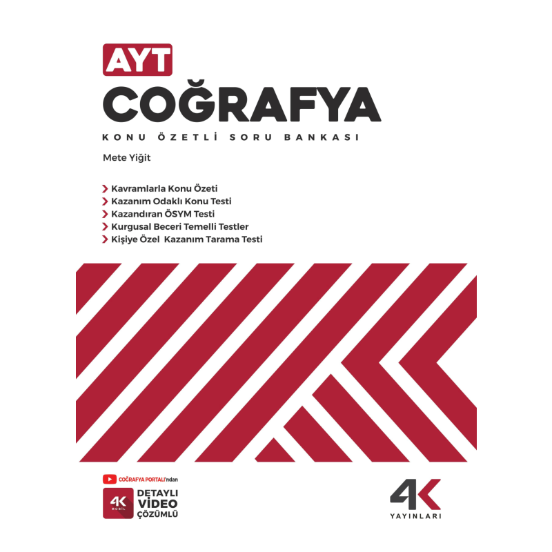 4K Yayınları AYT Coğrafya Konu Özetli Soru Bankası