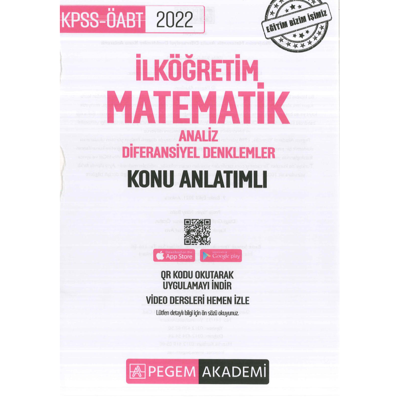 İLKÖĞRETİM MATEMATİK ANALİZ- DİFERANSİYEL DENKLEMLER KONU ANLATIMLI