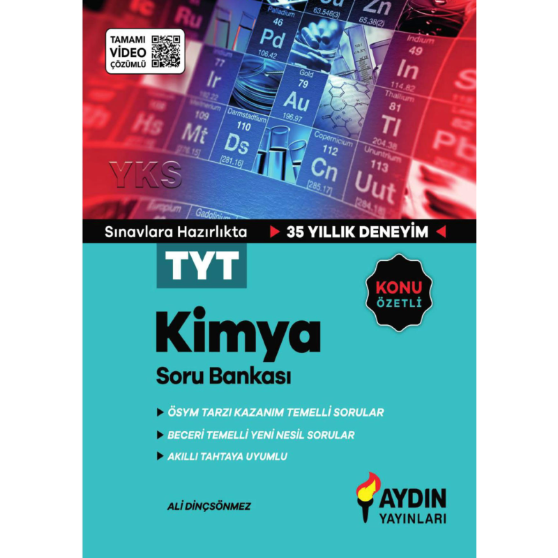 TYT Kimya Konu Özetli Tamamı Video Çözümlü Soru Bankası Aydın Yayınları
