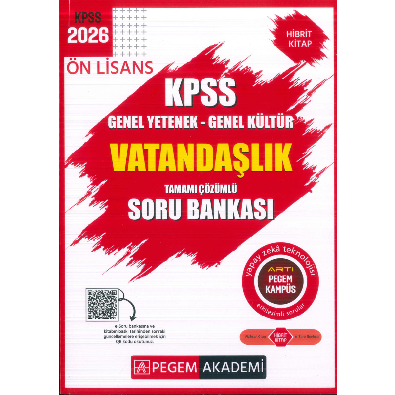 Ön Lisans KPSS Vatandaşlık Tamamı Çözümlü Soru Bankası Pegem Akademi