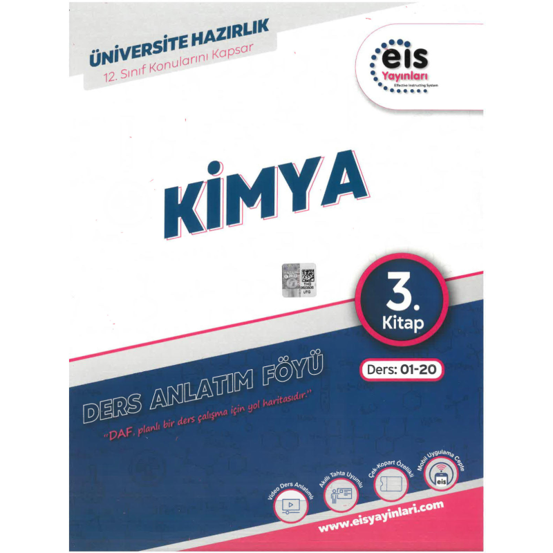YKS Mavi Set DAF Kimya Ders Anlatım 3.Kitap EIS Yayınları Ders:01-20 12. Sınıf Konularını Kapsar