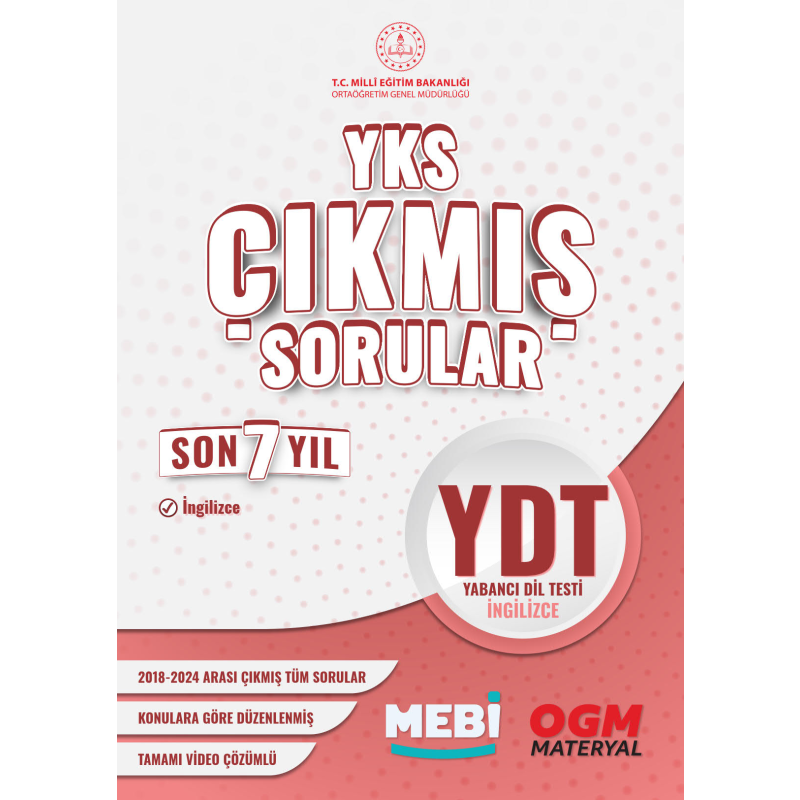 YDT Çıkmış Sorular Son 7 Yıl 2018-2024 MEBİ