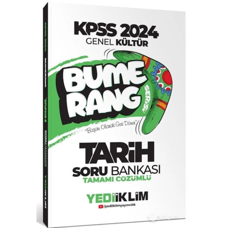 2024 KPSS Tarih Bumerang Soru Bankası Çözümlü Yediiklim Yayınları