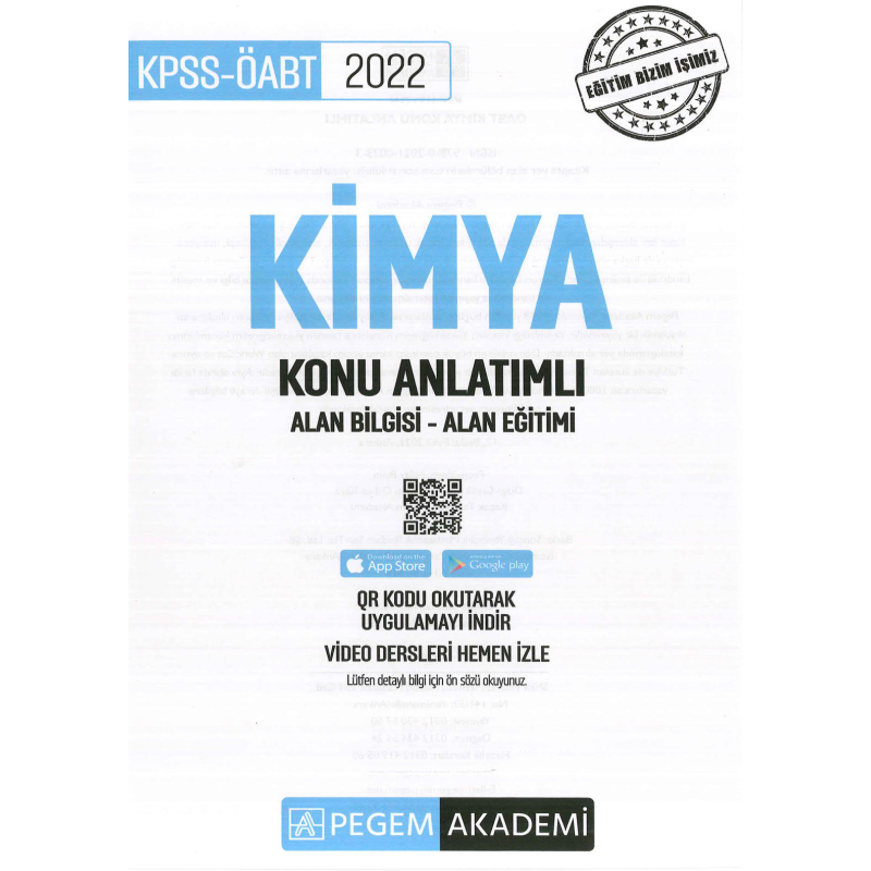 KİMYA KONU ANLATIMLI ALAN BİLGİSİ- ALAN EĞİTİMİ