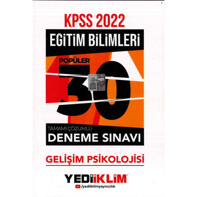 GELİŞİM PSİKOLOJİSİ 30LU DENEME SINAVI TAMAMI ÇÖZÜMLÜ