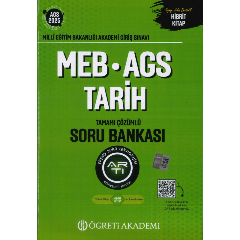2025 MEB-AGS Tarih Soru Bankası Çözümlü Öğreti Akademi Yayınları
