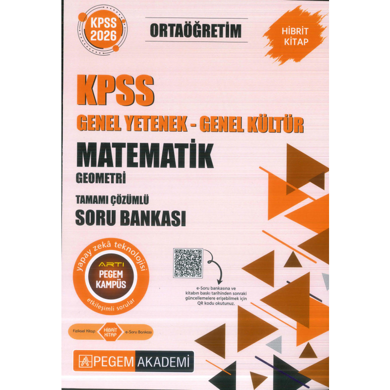 Ortaöğretim KPSS Matematik - Geometri Tamamı Çözümlü Soru Bankası Pegem Akademi