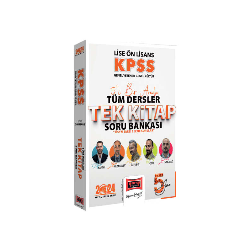 2024 KPSS Lise Ön Lisans GK-GY 5Yüz Ekibi Tüm Dersler Tek Kitap Soru Bankası