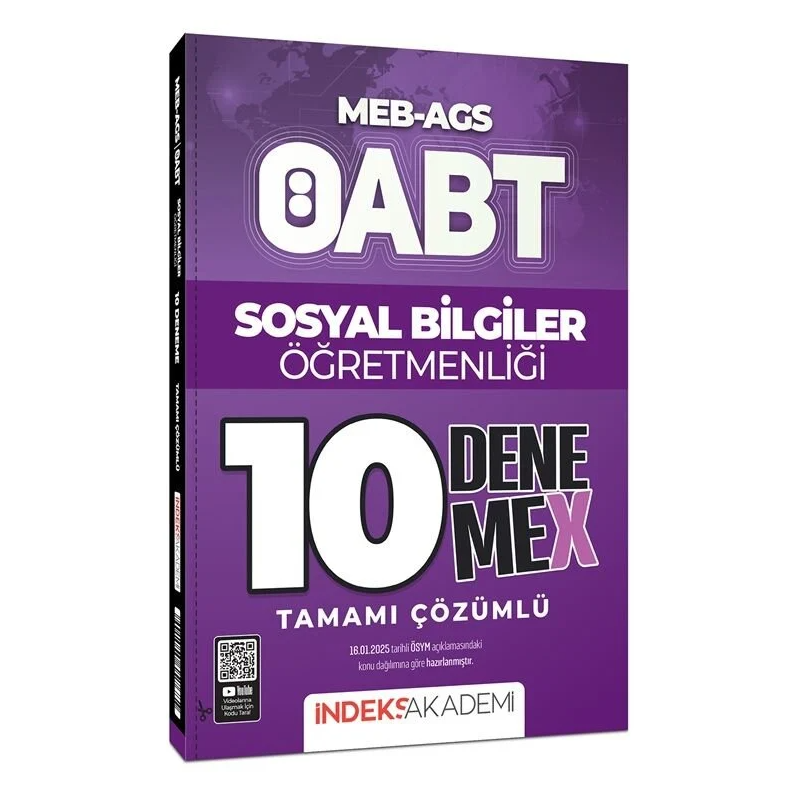 2025 ÖABT MEB-AGS Sosyal Bilgiler Öğretmenliği 10 DenemeX Çözümlü İndeks Akademi Yayıncılık