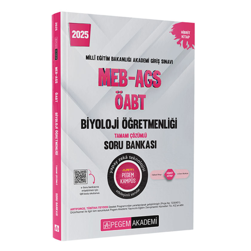 2025 MEB-AGS-ÖABT Biyoloji Tamamı Çözümlü Soru Bankası Pegem Yayınları