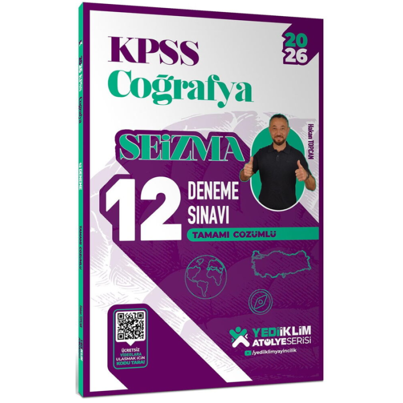 2026 KPSS Atölye Serisi Coğrafya Seizma Tamamı Çözümlü 12 Deneme Sınavı Yediiklim Yayınları