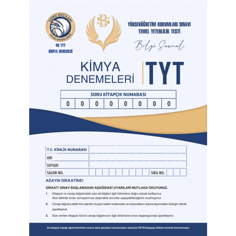TYT KİMYA DENEMELERİ 40*7
