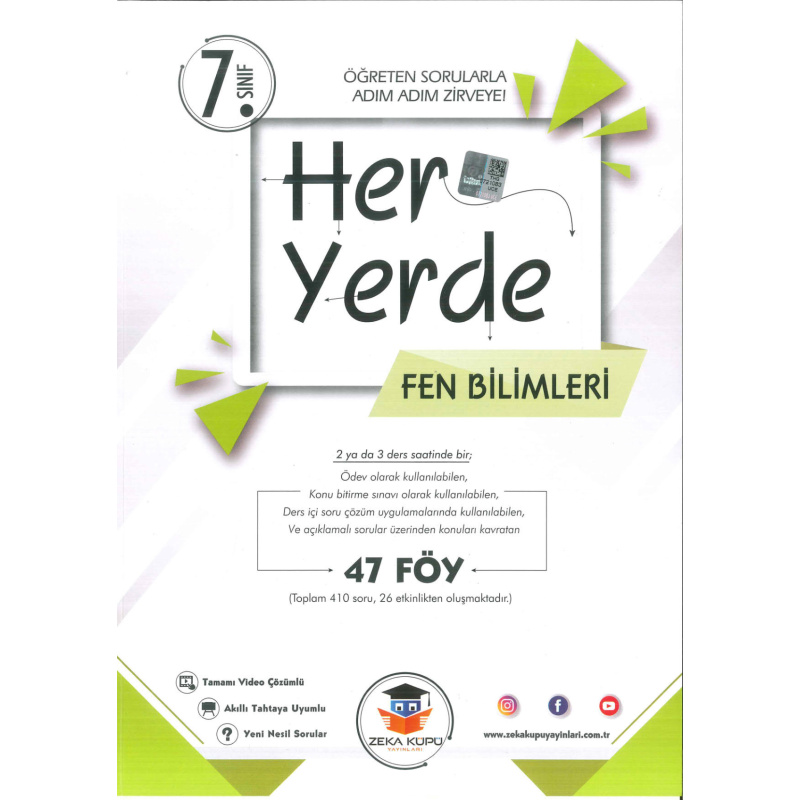 7. Sınıf Her Yerde Fen Bilimleri Soru Bankası Zeka Küpü Yayınları