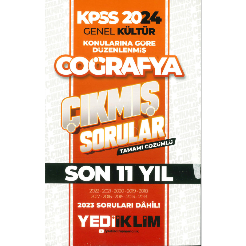 KONULARINA GÖRE DÜZENLENMİŞ COĞRAFYA SON 11 YIL TAMAMI ÇÖZÜMLÜ (2013-2023)