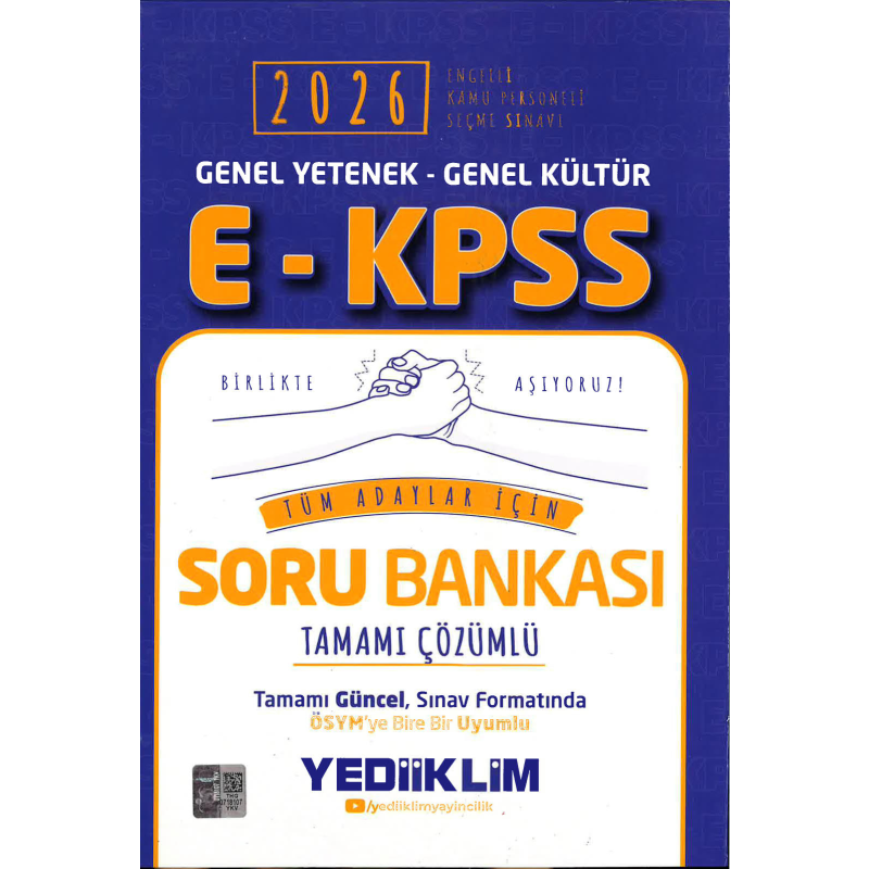 2026 E KPSS Genel Yetenek Genel Kültür Tüm Adaylar İçin Tamamı Çözümlü Soru Bankası Yediiklim Yayınları