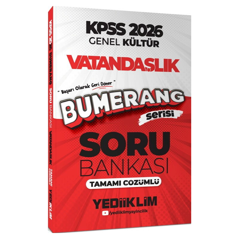 2026 KPSS Genel Kültür Bumerang Vatandaşlık Tamamı Çözümlü Soru Bankası Yediiklim Yayınları