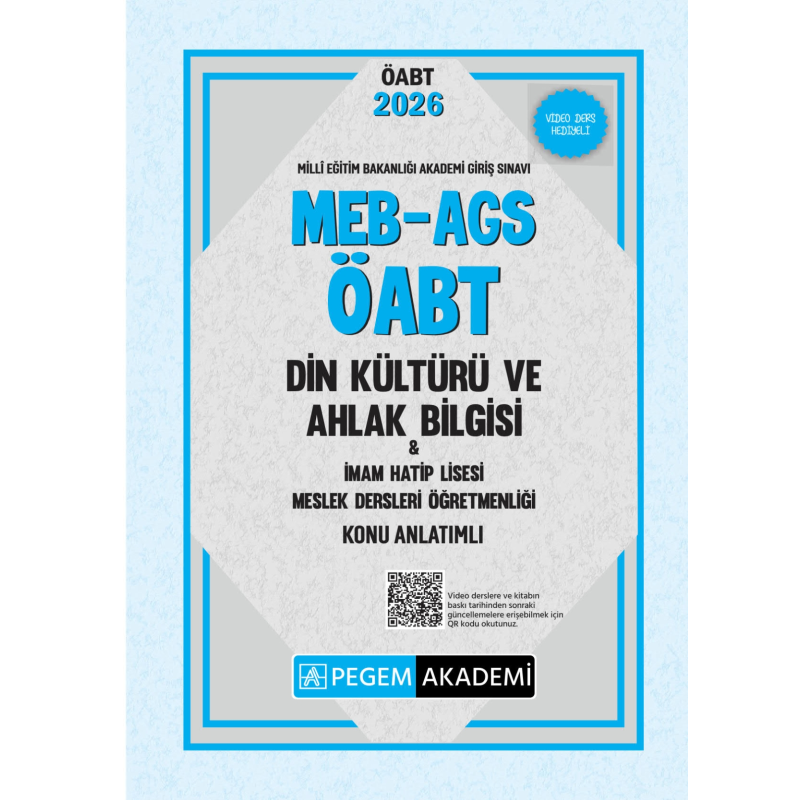 2026 ÖABT MEB-AGS Din Kültürü ve Ahlak Bilgisi Öğretmenliği Konu Anlatımlı Pegem Akademi Yayınları