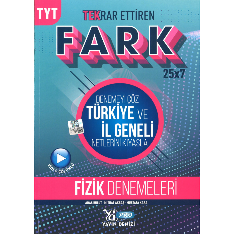 TYT Fizik Fark 25 x 7 Tekrar Ettiren Denemeleri