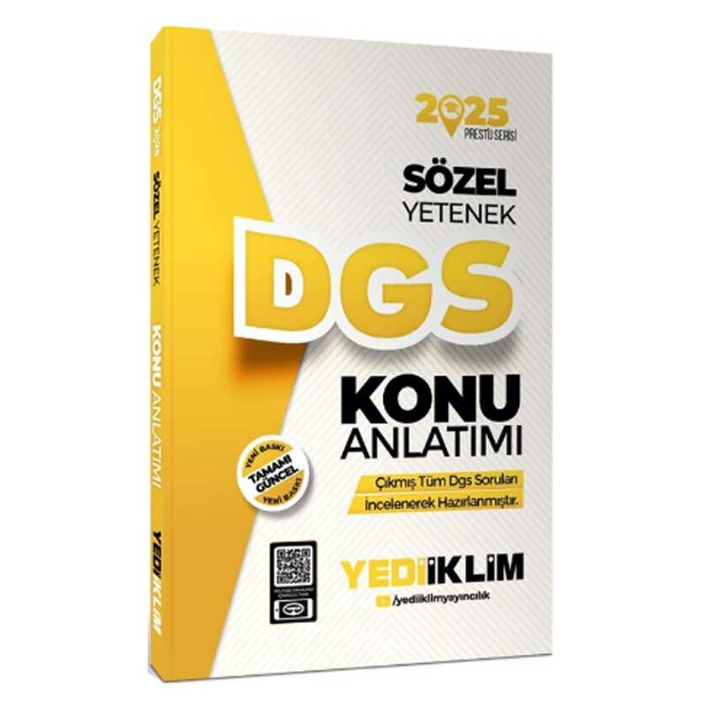 2025 DGS Sözel Yetenek Konu Anlatımı Yediiklim Yayınları