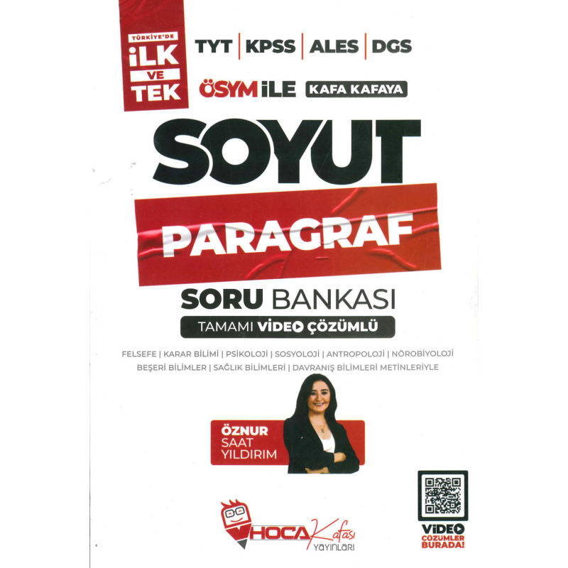 ÖSYM İLE KAFA KAFAYA SOYUT PARAGRAF SORU BANKASI TAMAMI ÇÖZÜMLÜ ÖZNUR SAAT YILDIRIM