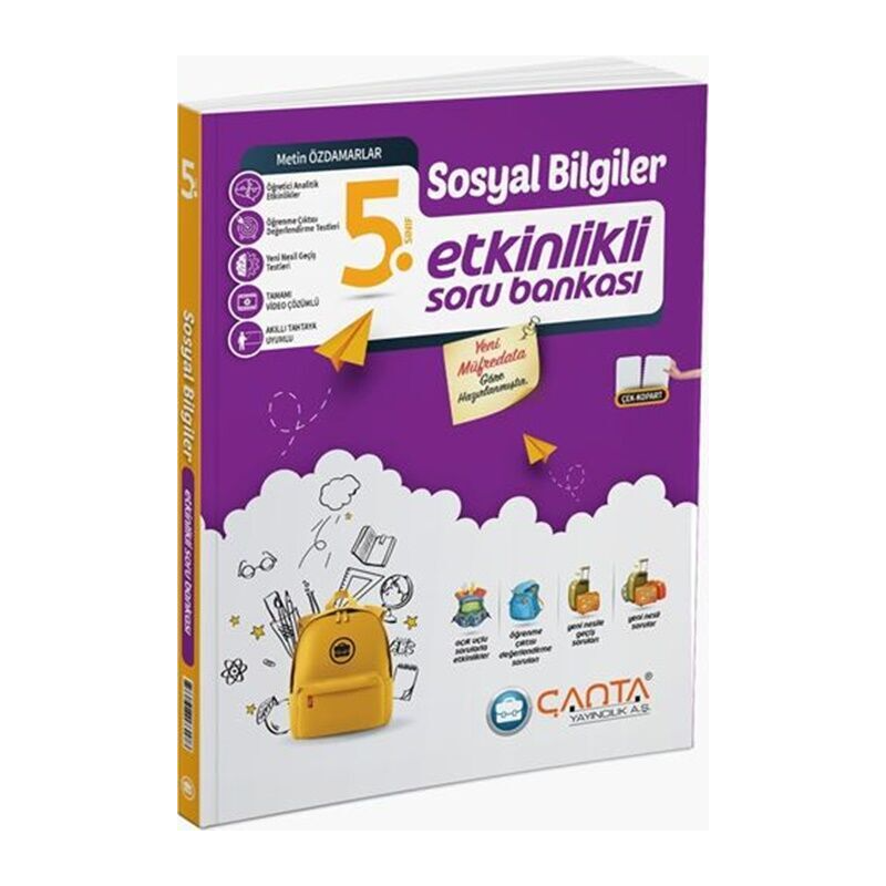 5. Sınıf Sosyal Bilgiler Etkinlikli Kazanım Soru Bankası Çanta Yayınları