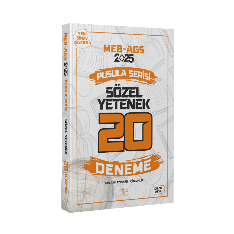 2025 MEB-AGS Sözel Yetenek 20 Deneme Çözümlü Pusula Serisi CBA Yayınları