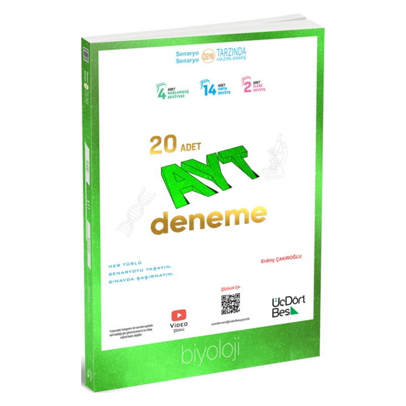 AYT Biyoloji 20 Deneme Üç Dört Beş Yayınları