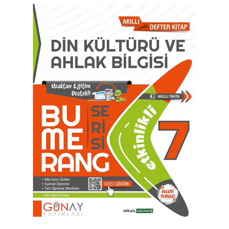 7. Sınıf Din Kültürü ve Ahlak Bilgisi Bumerang Soru Bankası Günay Yayınları