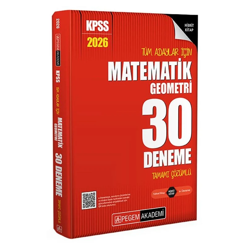 2026 KPSS Tüm Adaylar İçin Matematik Geometri 30 Deneme Tamamı Çözümlü Pegem Yayınları
