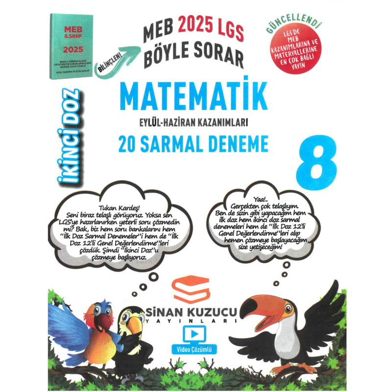 Sinan Kuzucu Yayınları 2025 8. Sınıf İkinci Doz Sarmal Branş Denemeleri Matematik