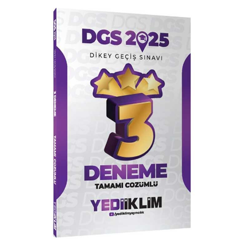 2025 DGS Tamamı Çözümlü 3 Yıldız Deneme Yediiklim Yayınları