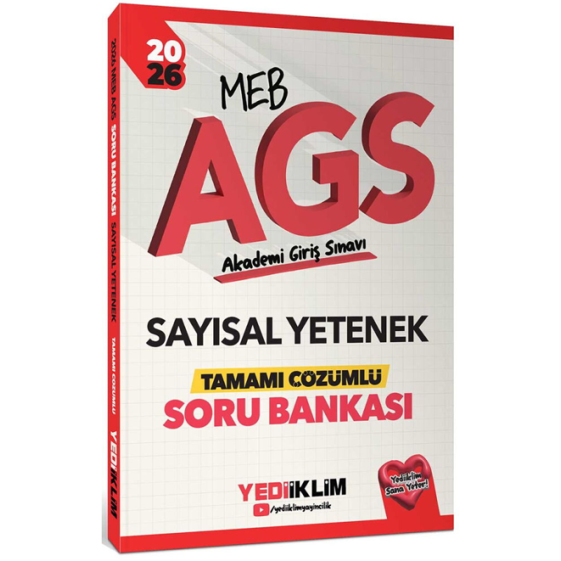 2026 MEB AGS Sayısal Yetenek Tamamı Çözümlü Soru Bankası Yediiklim Yayınları