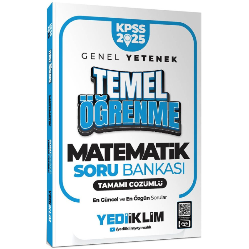 2025 KPSS Genel Yetenek Matematik Temel Öğrenme Tamamı Çözümlü Soru Bankası Yediiklim Yayınları