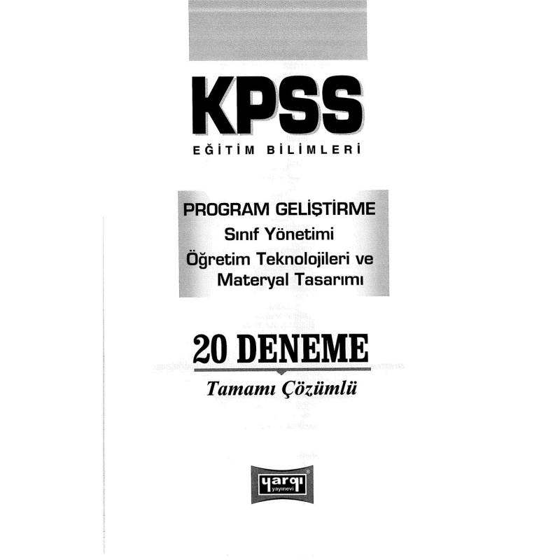 PROGRAM SINIF MATERYAL 20 Lİ DENEME
