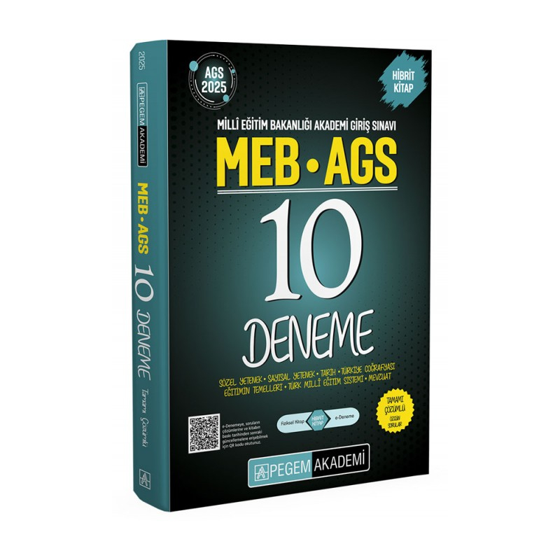 2025 MEB AGS Tamamı Çözümlü 10 Deneme Pegem Akademi