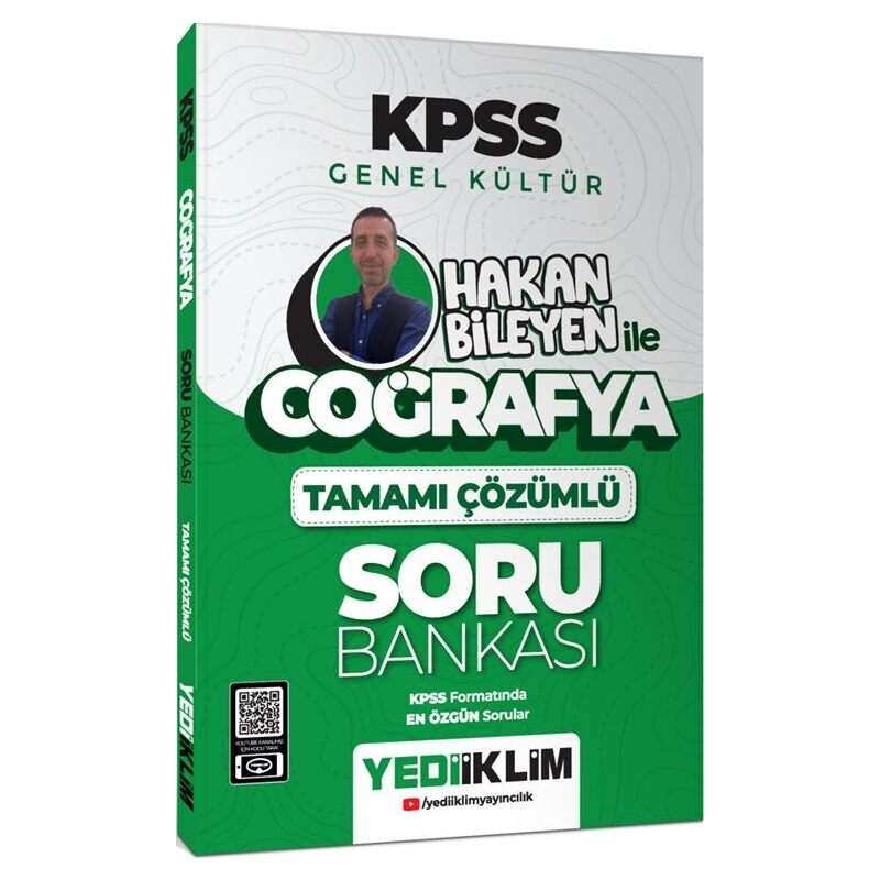 2025 KPSS Genel Kültür Coğrafya Hakan Bileyen İle Tamamı Çözümlü Soru Bankası Yediiklim Yayınları