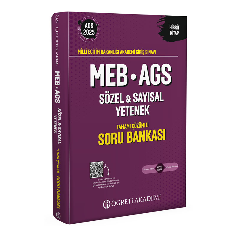 2025 MEB AGS Sözel Sayısal Yetenek Tamamı Çözümlü Soru Bankası Öğreti Akademi
