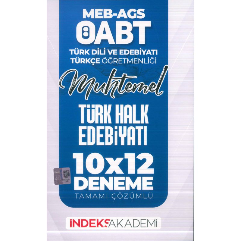 2025 ÖABT MEB-AGS Türk Dili Edebiyatı-Türkçe Türk Halk Edebiyatı 10x12 Deneme Çözümlü İndeks Akademi Yayıncılık