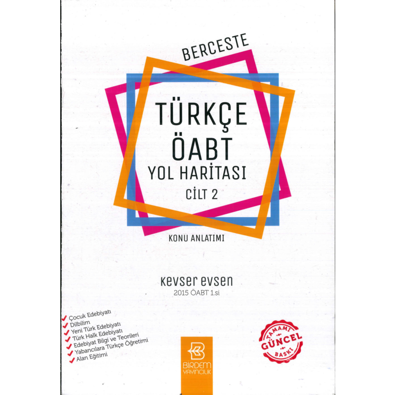 BERCESTE TÜRKÇE ÖABT YOL HARİTASI CİLT 2