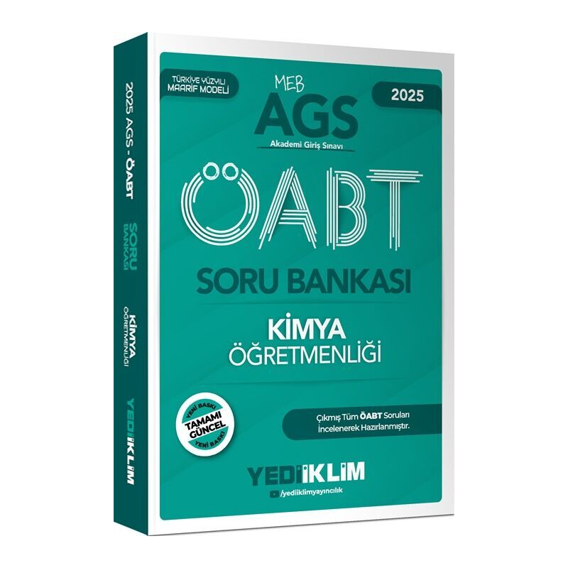 2025 MEB AGS ÖABT Kimya Öğretmenliği Soru Bankası Yediiklim Yayınları