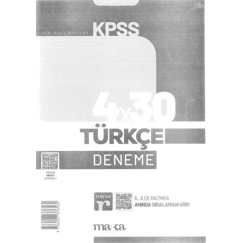 TÜRKÇE 4*30 DENEME VİDEO ÇÖZÜMLĞ