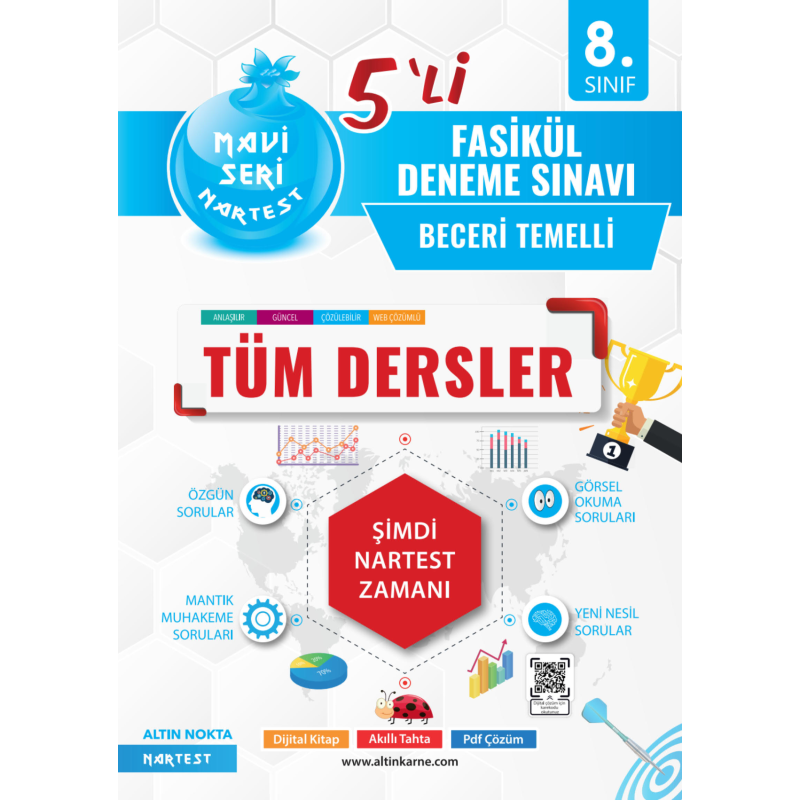 8. Sınıf Nartest Tüm Dersler 5 Li Fasikül Deneme Sınavı Nartest Yayınları
