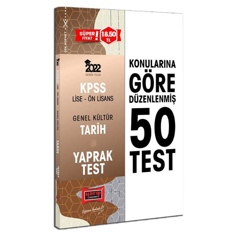 KPSS Lise Ön Lisans GK Tarih Yaprak Test