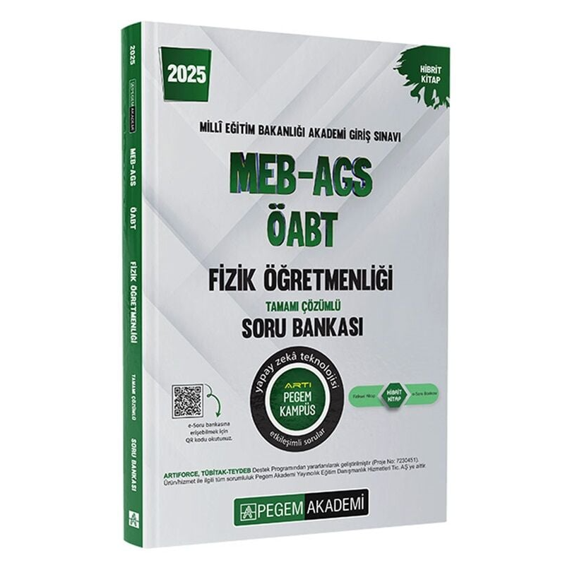 2025 MEB-AGS-ÖABT Fizik Öğretmenliği Tamamı Çözümlü Soru Bankası Pegem Akademi Yayıncılık