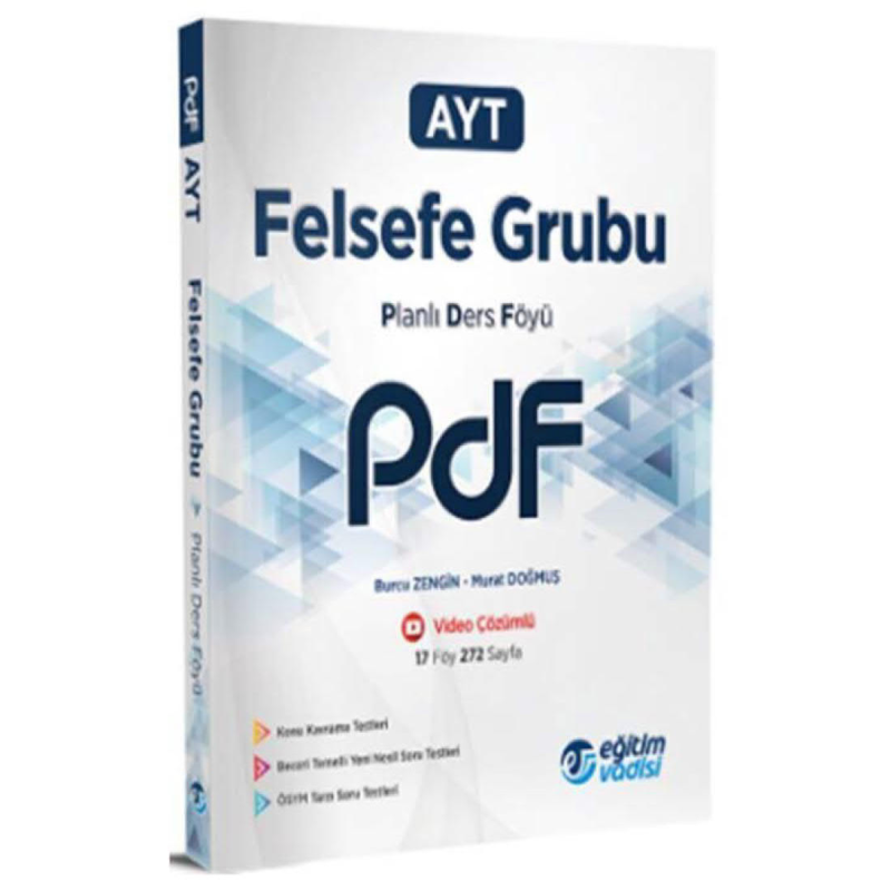 AYT Felsefe Grubu Planlı Ders Föyü Video Anlatım Destekli Eğitim Vadisi Yayınları
