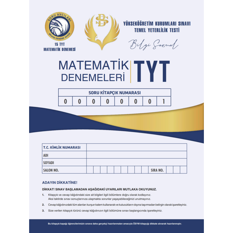 TYT MATEMATİK DENEMELER 15*40