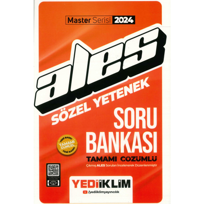 ALES SÖZEL YETENEK SORU BANKASI TAMAMI ÇÖZÜMLÜ (MASTER SERİSİ)